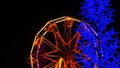 Bright Ferris Wheel With Bright Lights Spinning