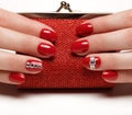 Bright festive red manicure