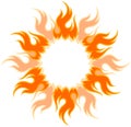 Bright fiery sun. Royalty Free Stock Photo