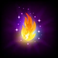 Bright fire flames icon for slot machine