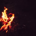 Bright Fire flames black backround