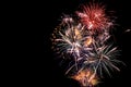 Bright fireworks against dark sky Royalty Free Stock Photo