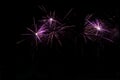 Bright fireworks at night in the black sky Royalty Free Stock Photo