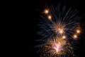 Fireworks against night sky. New year celebration. Royalty Free Stock Photo