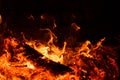 bright flame of fire burns in a fireplace Royalty Free Stock Photo