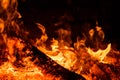 bright flame of fire burns in a fireplace Royalty Free Stock Photo