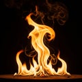 Between the bright flames and the dark backdrop highlights the dynamic Royalty Free Stock Photo