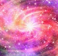 Bright flash in dreamy space stars background Royalty Free Stock Photo
