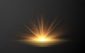 Bright flash effect with rays and glare. Light light blur effect. Vector illustration Royalty Free Stock Photo