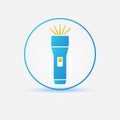 Bright flashlight vector icon Royalty Free Stock Photo