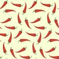 Bright flat pattern with red chili pepper