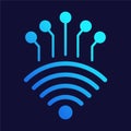 WiFi Signal Flat Colored Icon for Wireless Internet and Communication Royalty Free Stock Photo