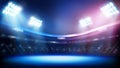 Bright floodlights illuminating the sports stadium. Royalty Free Stock Photo