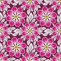 Bright floral Pattern with beautiful pink Flowers