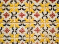 Bright floral pattern on a ceramic tile