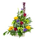 Bright flower bouquet in basket Royalty Free Stock Photo