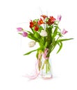 Bright flower bouquet in glass Royalty Free Stock Photo