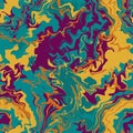 Bright flowing paint spots. Seamless abstract pattern