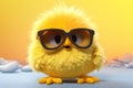 Bright Fluffy yellow chick. Generate Ai