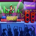 Bright Flyer Performance Party Dance Cartoon Flat