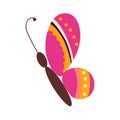 A bright flying butterfly icon. Flat illustration of a vector icon of a beautiful butterfly. Royalty Free Stock Photo