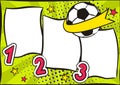 Bright football background in popart style. Numbering list 1, 2, 3