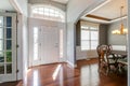 Bright Foyer with view of Dining Room and Parlor.