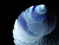Bright fractal abstraction. Spiral curls in blue tones of color