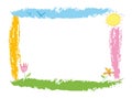 Pastel colors for a delicate frame. Good for Border, Frame, Background.Child related