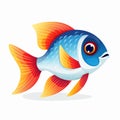 Bright Freshwater Fish Vintage Fish Illustration Color Glass Tetra Piranha Vector Multicolor Betta Fish