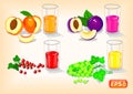 Refreshing juices with fragrant fruits and berries