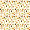 Bright fruit and sweet seamless pattern