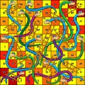 snakes and ladders board game design Royalty Free Stock Photo