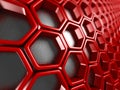 Bright Futuristic Red Hexagon Pattern Background