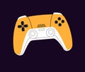 Bright gamers' controller icon. Modern joystick to play video games. Wireless joypad, gamepad for videogame console