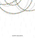 Bright garlands. Background with doodle garland. New Year's design