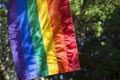 Bright Gay Pride Rainbow Flag Greenery Royalty Free Stock Photo