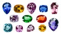 Bright gems on a white background Royalty Free Stock Photo