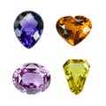 Bright gems on a white background Royalty Free Stock Photo