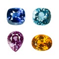 Bright gems on a white background Royalty Free Stock Photo