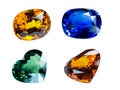 Bright gems on a white background