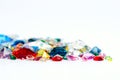 Bright gems on white background Royalty Free Stock Photo
