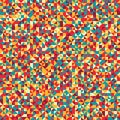 Bright geometric background with triangles of random color. Seam