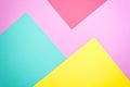 Bright geometric composition with triangles of colored paper