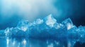 Bright geometric icy crystals reflect abstract patterns against a deep blue backdrop, creating a mesmerizing visual Royalty Free Stock Photo