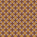 Bright geometric pattern design Abstract ordered mosaic motifs in yellow orange red brown blue colors Royalty Free Stock Photo
