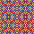 Bright Geometric pattern in repeat. Fabric print. Seamless background, mosaic ornament, ethnic style.