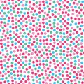 Bright geometric tiny polka dot seamless pattern. Pink all over print vector background.