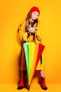 Bright girl with umbrella Royalty Free Stock Photo