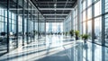 Bright glass empty office with windows and workplaces Royalty Free Stock Photo